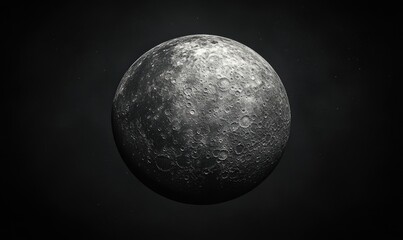 Wall Mural - a black and white photo of a large, round planet