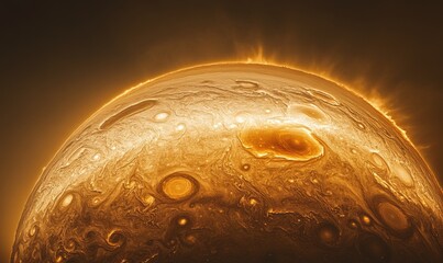 Wall Mural - a close up of a planet with a sun in the background