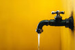 © ArtFocus Studio - Water Tap on Yellow Wall: A Symbol of Cleanliness and Essential Resource