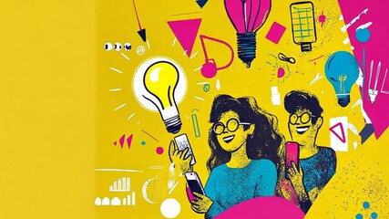 Poster - creative mobile marketing concept featuring engaging designs generative ai