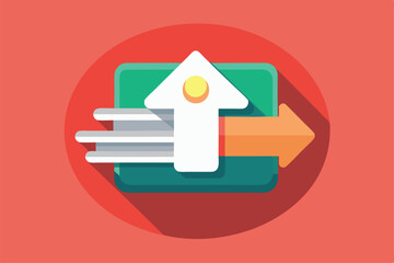Poster - The visual displays a customizable upvote button with a moving arrow, emphasizing user interaction, Upvote Customizable Semi Flat Illustration