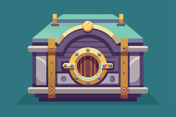Poster - A semi-flat illustration of a customizable vault with distinct features and stylish design, Vault Customizable Semi Flat Illustration