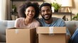 © Rostyslav - Young Couple Joyously Packing Their Cardboard Boxes for Moving Day