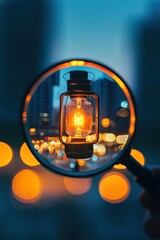 Poster - A speech bubble acting as a magnifying glass revealing a glowing lantern, symbolizing focus on culture