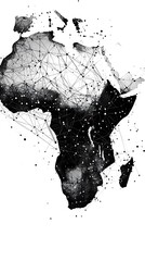 Leinwandbilder - Abstract African Continent Network Connection Map Graphic Design