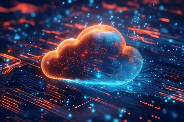 Poster - Abstract Representation of Cloud Computing Data Network Infrastructure