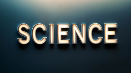 Poster - Glowing science sign illuminating dark background representing knowledge and research