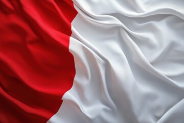 Leinwandbilder - National flag waving gently in soft light with detailed fabric texture against a minimalistic background Generative AI