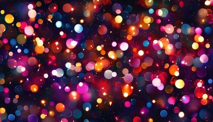 Poster - Colorful string lights illuminating a dark background create a festive atmosphere perfect for celebrations and gatherings during the holiday season and beyond