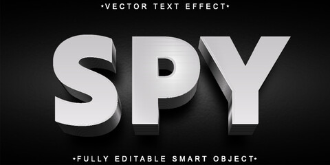 Poster - Black Spy Vector Fully Editable Smart Object Text Effect