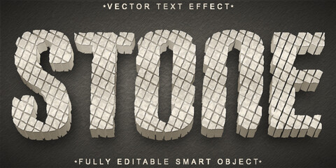Poster - Stone Vector Fully Editable Smart Object Text Effect