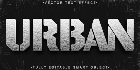 Poster - Silver Worn Dirty Urban Vector Fully Editable Smart Object Text Effect