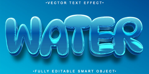 Poster - Cartoon Water Vector Fully Editable Smart Object Text Effect