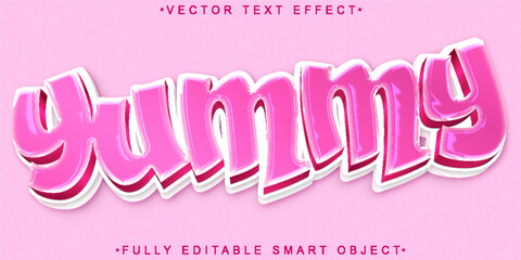 Poster - Pink Soft Yummy Vector Fully Editable Smart Object Text Effect