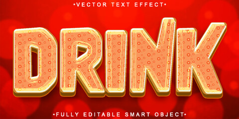 Poster - Cartoon Drink Vector Fully Editable Smart Object Text Effect