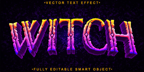 Poster - Magical Witch Vector Fully Editable Smart Object Text Effect
