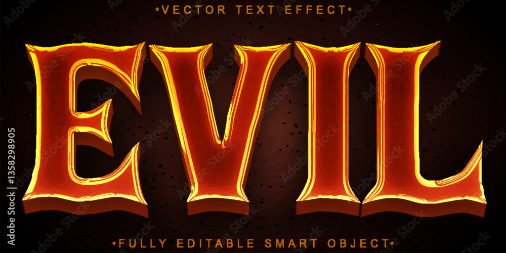 Evil Text Background Horror Evil Vector Fully Editable Smart Object Text Effect Stock Vector ...