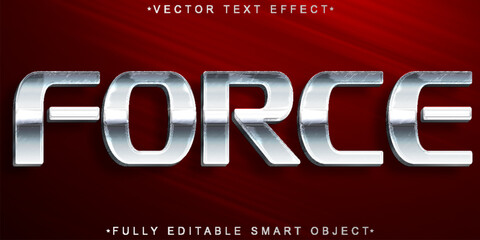 Aufkleber - Silver Force Vector Fully Editable Smart Object Text Effect