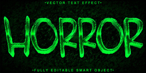 Poster - Green Horror Vector Fully Editable Smart Object Text Effect