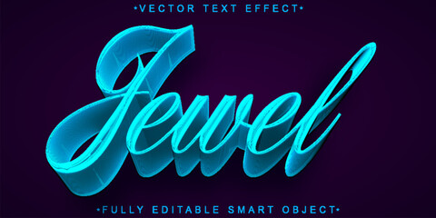 Poster - Blue Jewel Luxury Vector Fully Editable Smart Object Text Effect