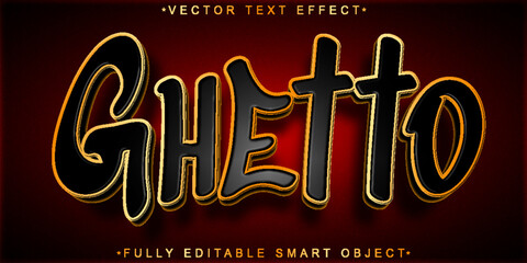 Poster - Shiny Graffiti Red Ghetto Vector Fully Editable Smart Object Text Effect