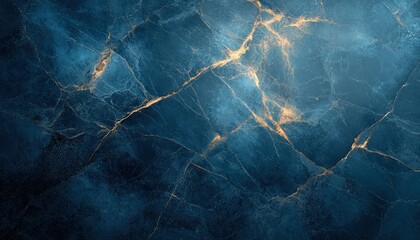 Poster - Marble texture with blue and golden veins creating an elegant and dramatic effect in a luxurious interior design setting