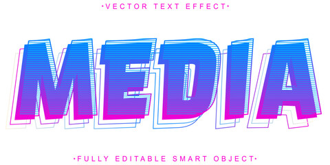 Poster - Colorful White Media Vector Fully Editable Smart Object Text Effect