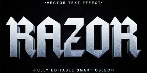 Poster - Razor Vector Fully Editable Smart Object Text Effect Blade Cut