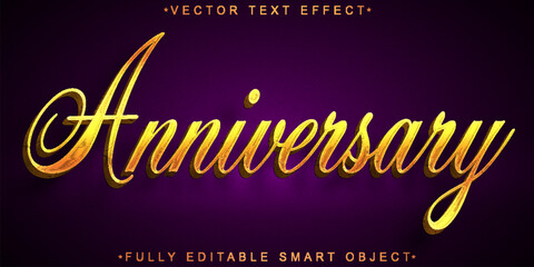 Poster - Anniversary Vector Fully Editable Smart Object Text Effect