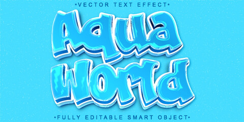 Poster - Cartoon Aqua World Vector Fully Editable Smart Object Text Effect