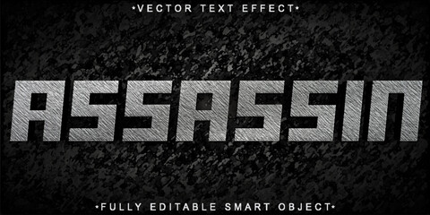 Poster - Worn Assassin Vector Fully Editable Smart Object Text Effect