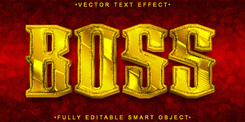 Poster - Golden Boss Vector Fully Editable Smart Object Text Effect