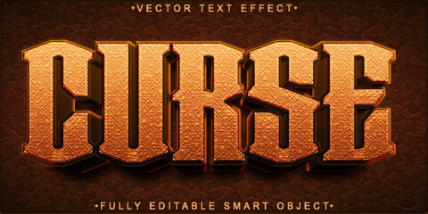 Poster - Horror Evil Curse Vector Fully Editable Smart Object Text Effect