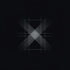 Fototapete - Abstract Geometric X: Minimalist Design with Intersecting Lines on Dark Background for Modern Art Appeal 