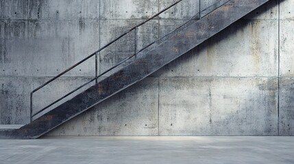 Poster - Industrial Interior with Concrete Elements and Staircase Design