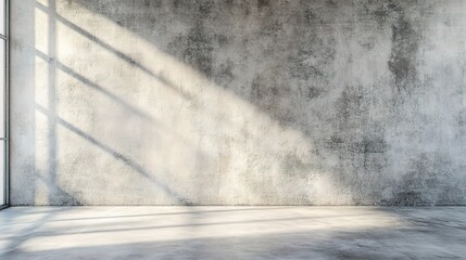 Poster - Simple Concrete Wall with Cement Floor and Natural Light Effects