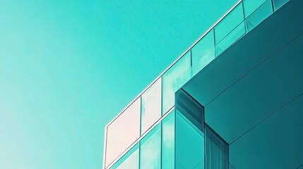 Poster - Abstract Architectural Pattern with Geometric Design in Turquoise