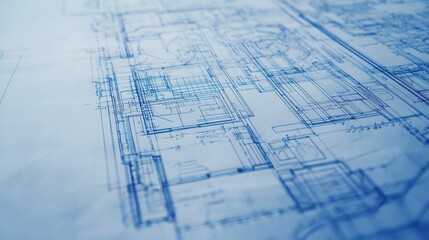 Poster - Detailed Architectural Blueprint with Standard Scale Elements