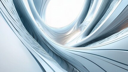 Poster - Futuristic Abstract Architecture with Flowing Curved Patterns