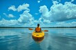 © chobopapa - 夏の海でカヌーに乗る人