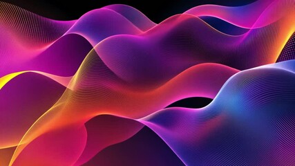 Poster - Abstract Colorful Waves: A Vibrant Digital Art