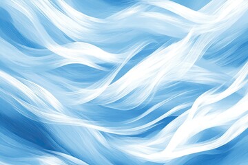 Poster - Abstract flowing waves of light blue and white.  Soft, ethereal, and dynamic, with a sense of movement and fluidity.  Delicate lines and subtle gradients create a peaceful, mesmerizing effect