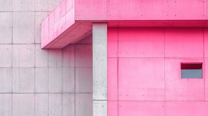 Poster - Abstract Pink Concrete Structure with Surreal Architectural Elements