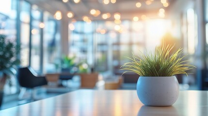 Poster - Modern Comfortable Office Interior with Blurred Background View