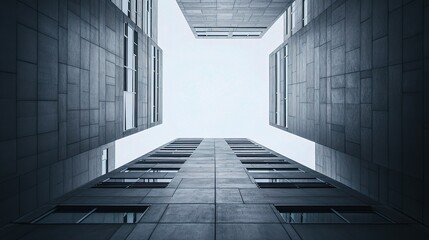 Poster - Modern Architecture Geometry and Perspective Under Sky Viewpoint