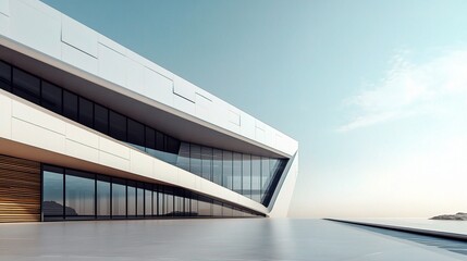 Poster - Modern Office Building in Daylight Showcasing Contemporary Architecture