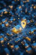 © Petchladda - A vibrant housing community marked by a glowing pin for modern living