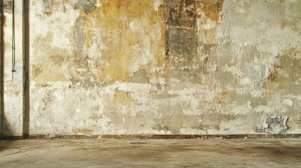 Aufkleber - Grungy textured wall and floor in abandoned building interior.