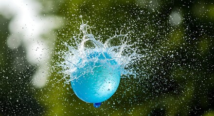 Wall Mural - a water balloon bursting, captured at high speed.