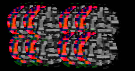Poster - abstract digital art featuring colorful geometric patterns and glitch effects